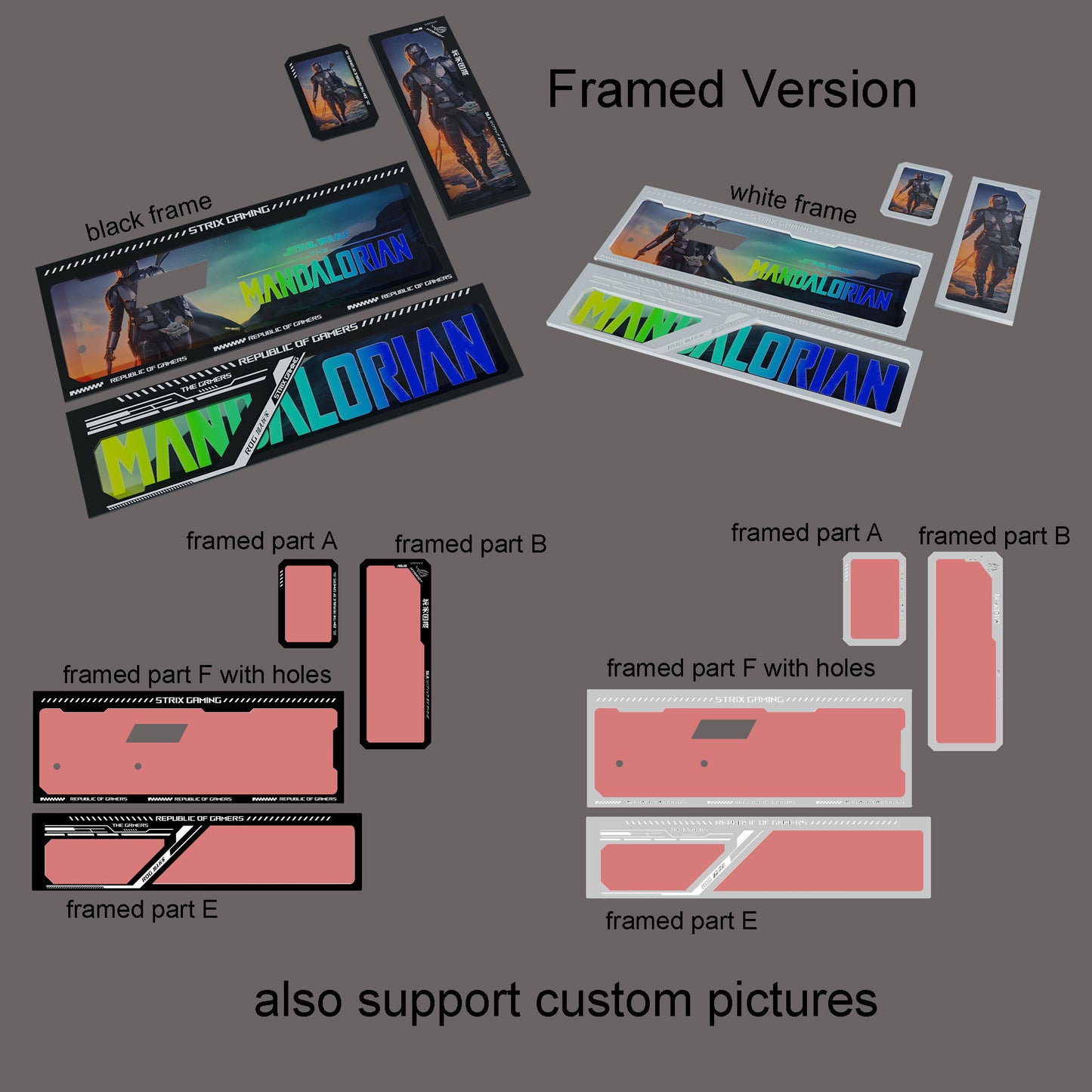customized RGB panels for ROG STRIX Helios case decorative backplates