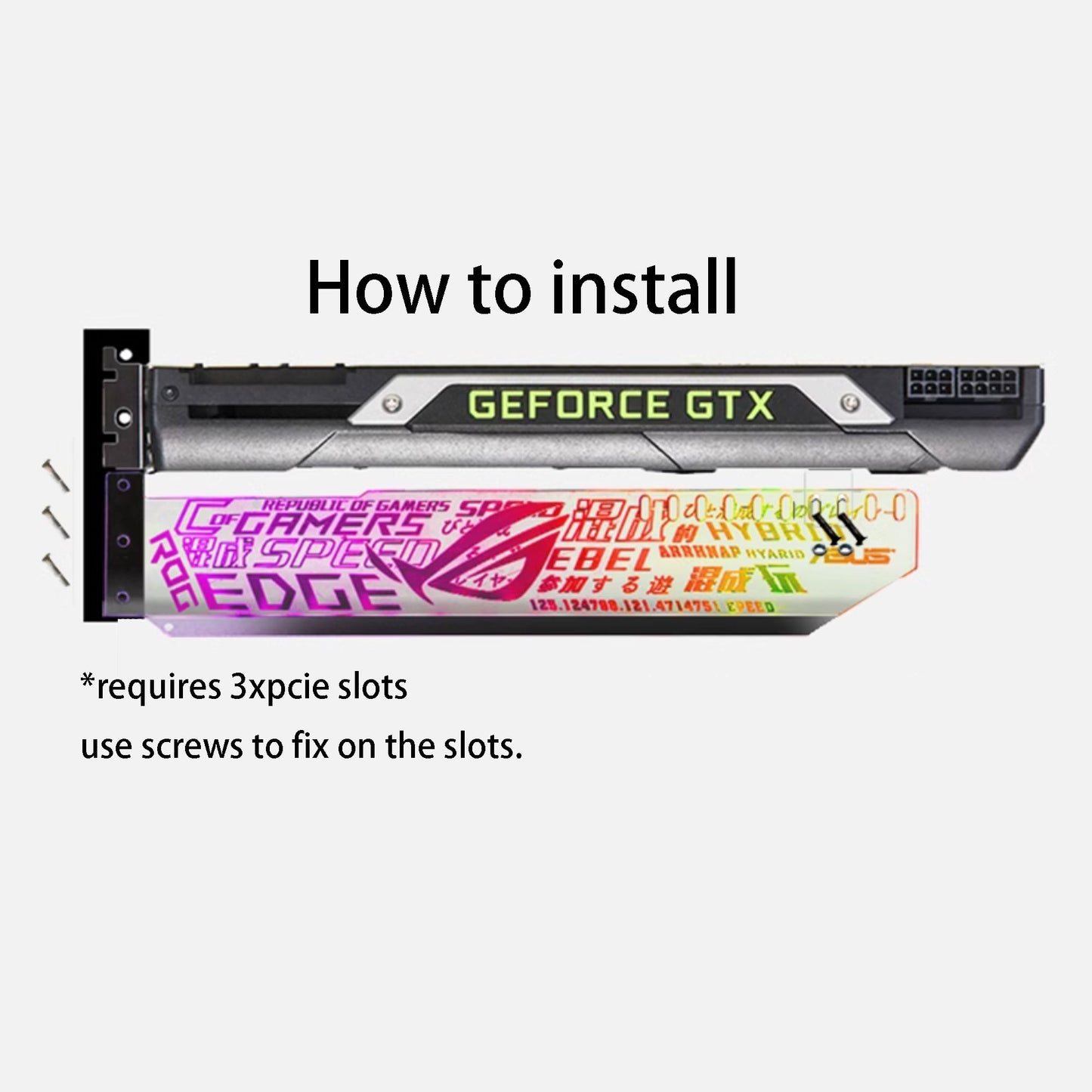 RGB graphics card horizontal bracket customized pc case decoration