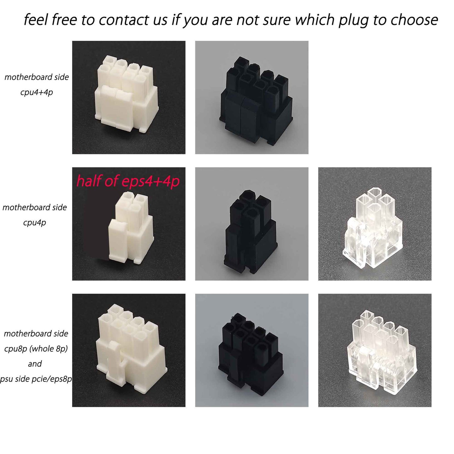 dreambigbyrayMOD EPS plugs 4+4p 4p DIY pc sleeving male connector