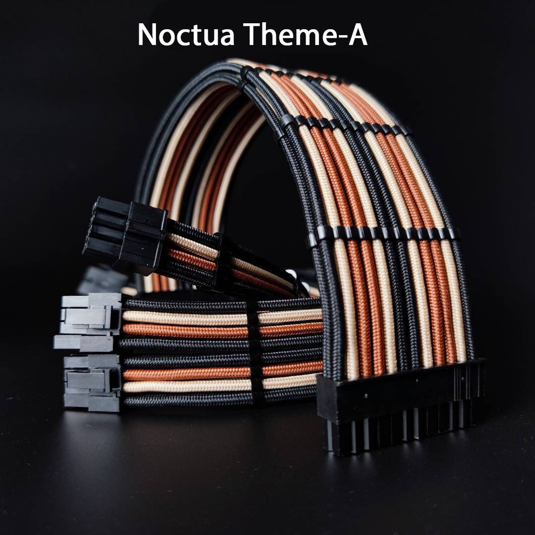 Dreambigbyray customized psu Noctua theme paracord extension kit PSU exntended cables