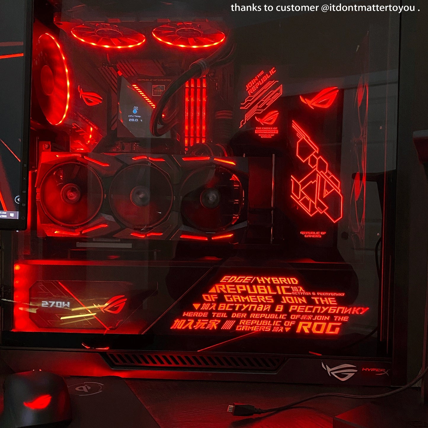 customized RGB panels for ROG STRIX Helios case decorative backplates