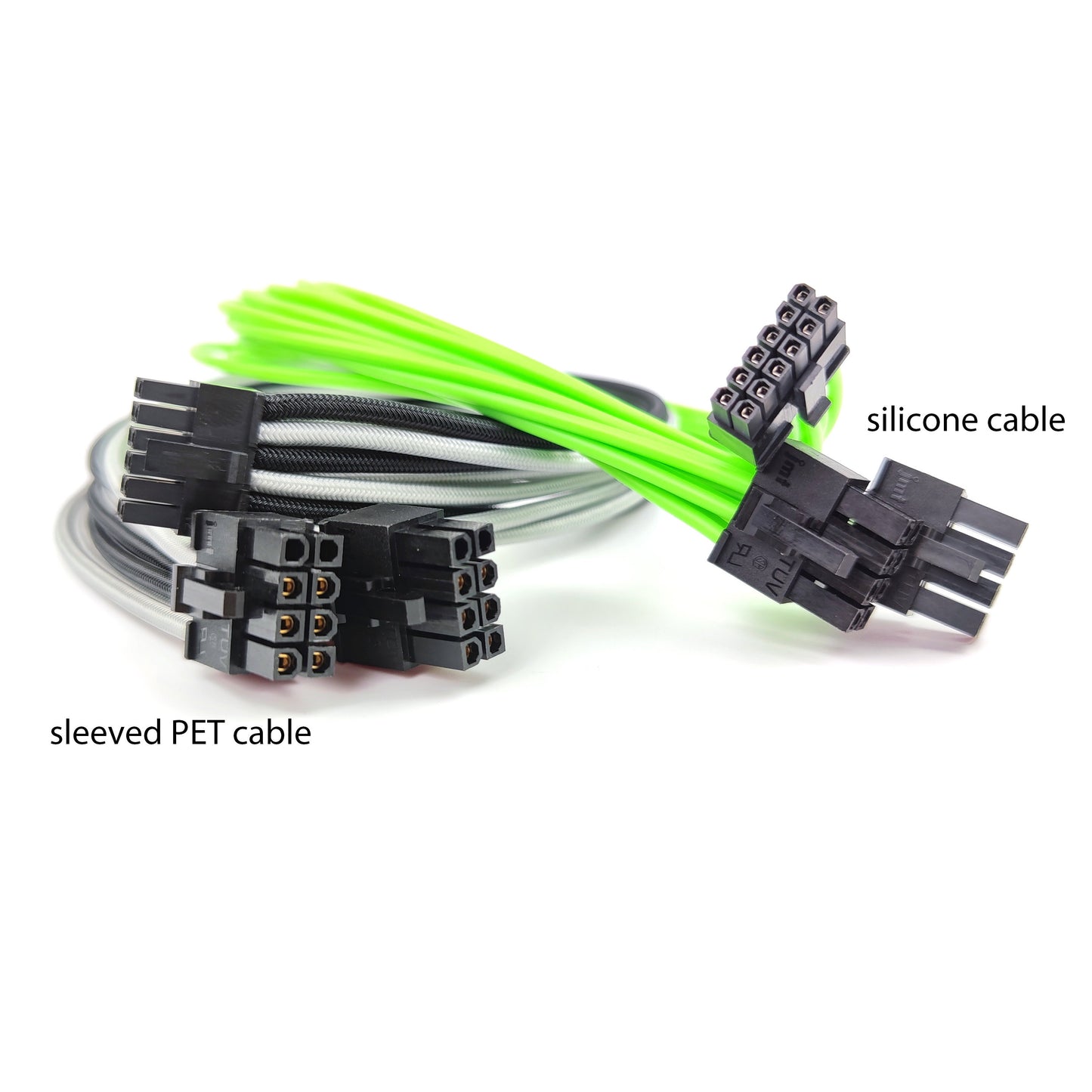 customized unsleeved sleeved silicone dual 8pin to 12pin cables for RTX 30 FE version graphics card