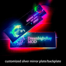 Load image into Gallery viewer, custmoized silver mirrored RGB gpu backplate pc case panel argb edge argb PC decoration
