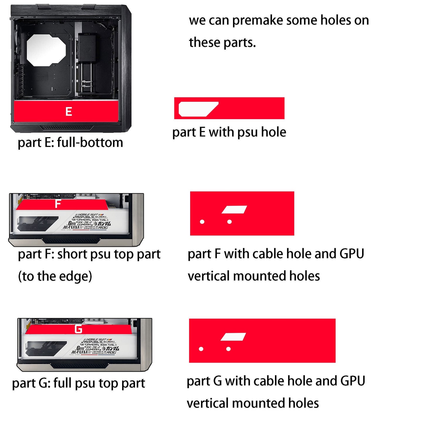 customized RGB panels for ROG STRIX Helios case decorative backplates