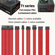 TT thermaltake full modular psu customized cables sleeved silver plated cable