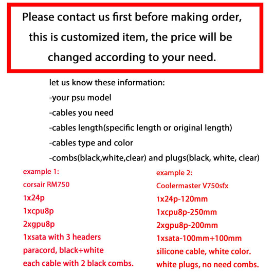 TT thermaltake full modular psu customized cables sleeved silver plated cable