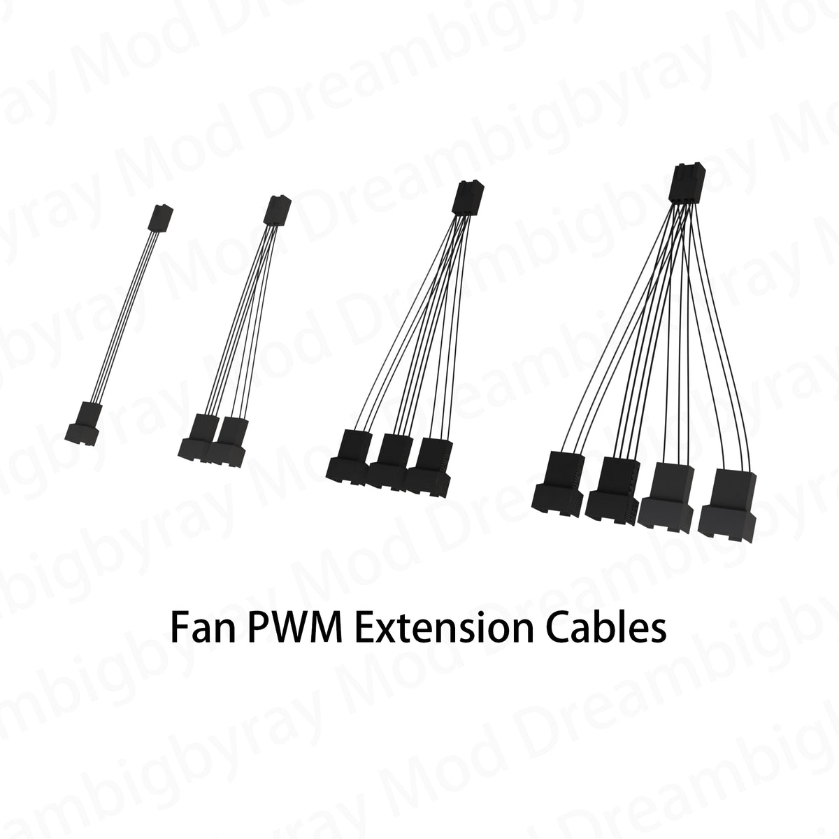 Fan String Extender dreambigbyray mod custmoized unsleeved fan extension cords PWM splitte ...