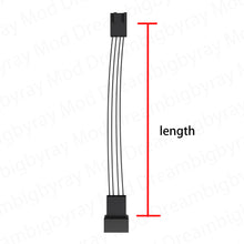 Загрузить изображение в средство просмотра галереи, dreambigbyray mod custmoized unsleeved fan extension cords PWM splitter cables

