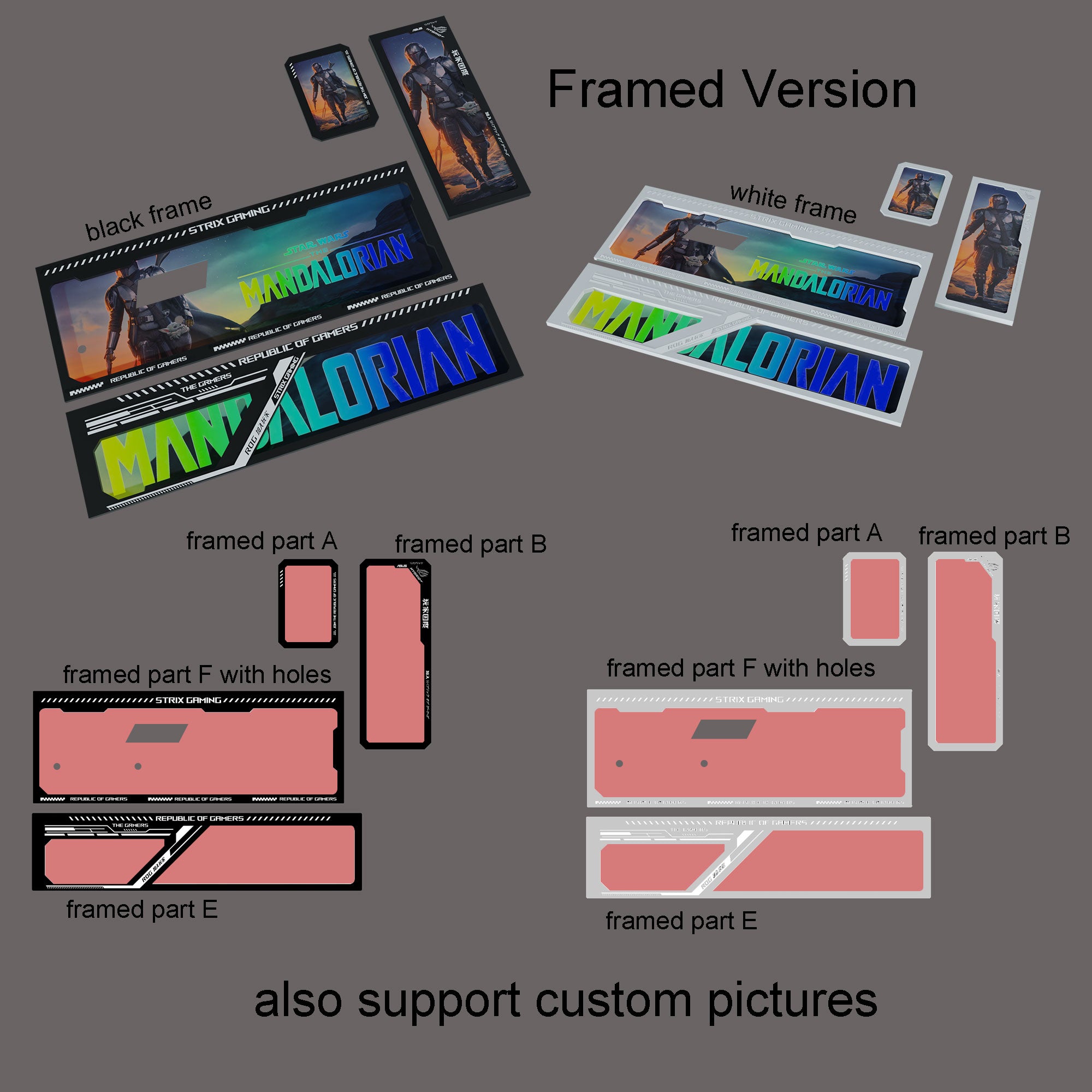 customized RGB panels for ROG STRIX Helios case decorative backplates