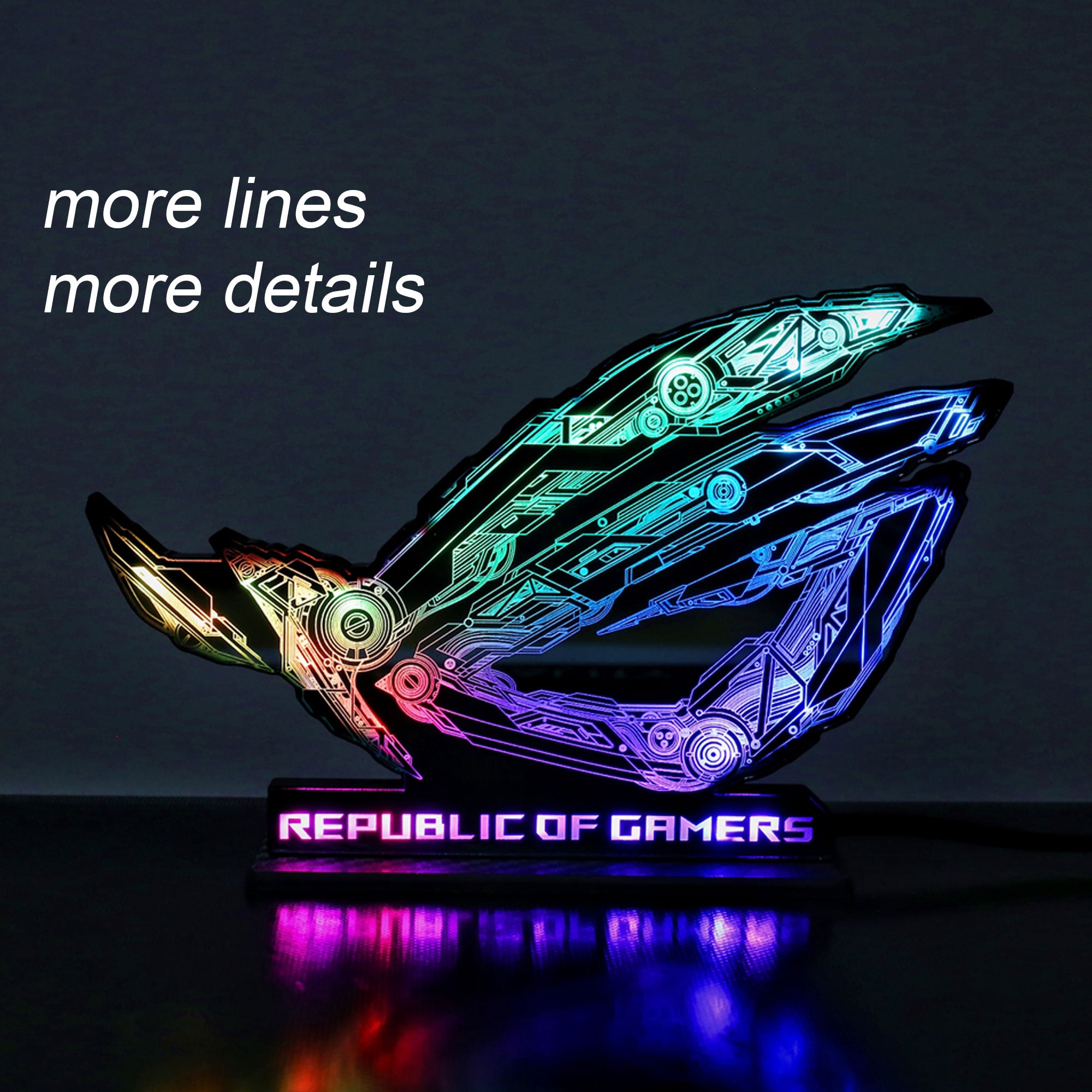 customized ROG EYE ARGB figure stand pc case decoration rgb sync aura