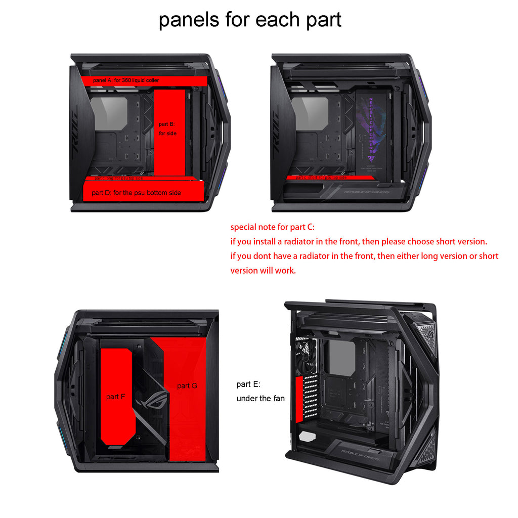 framed version customized ARGB light panels for ASUS GR701 case  rog HYPERION gaming case mod 5v3pin eva 02