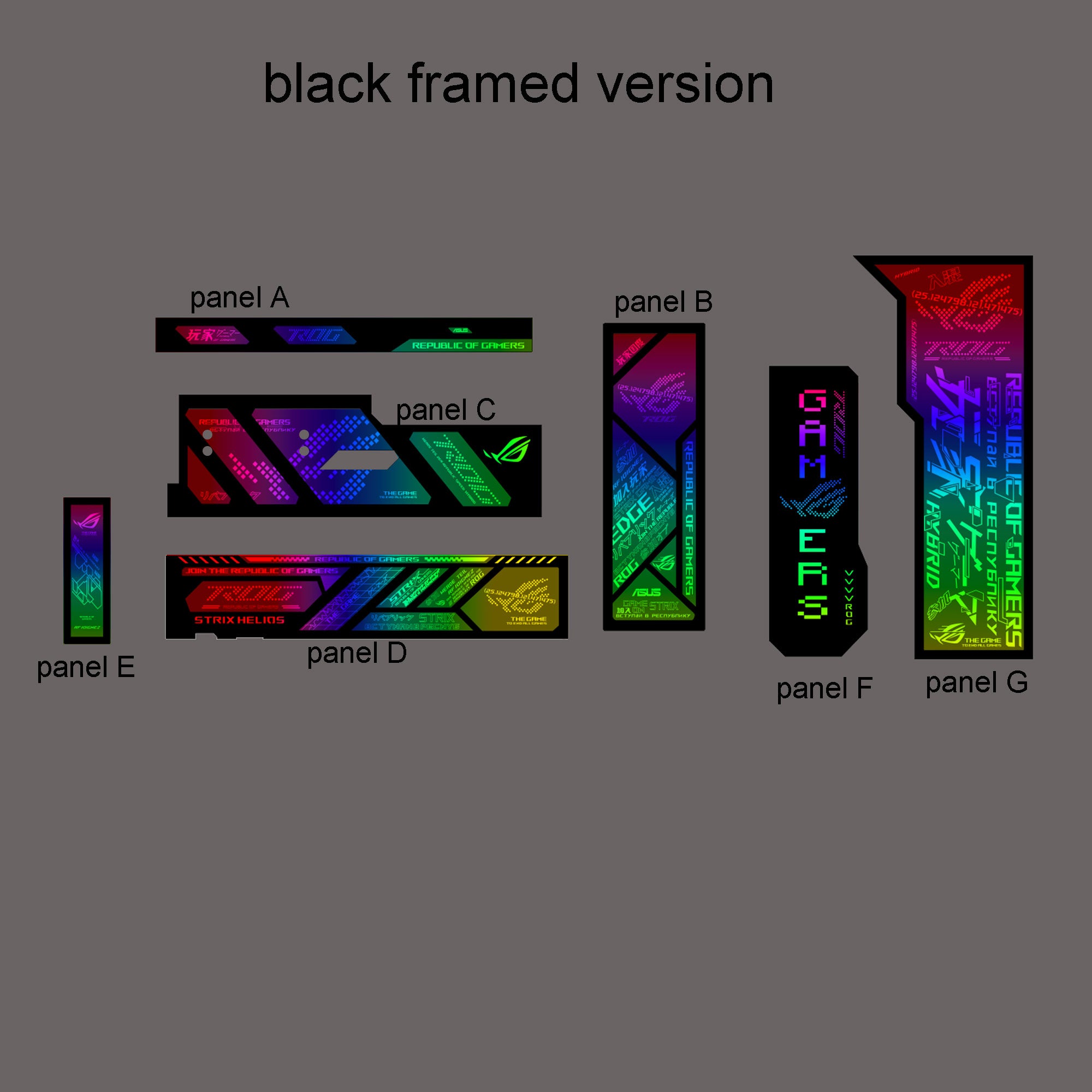 framed version customized ARGB light panels for ASUS GR701 case  rog HYPERION gaming case mod 5v3pin eva 02