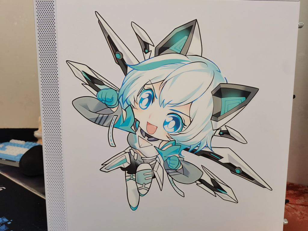 dreambigbyraymod customized Gundam PC case decorative stickers decol