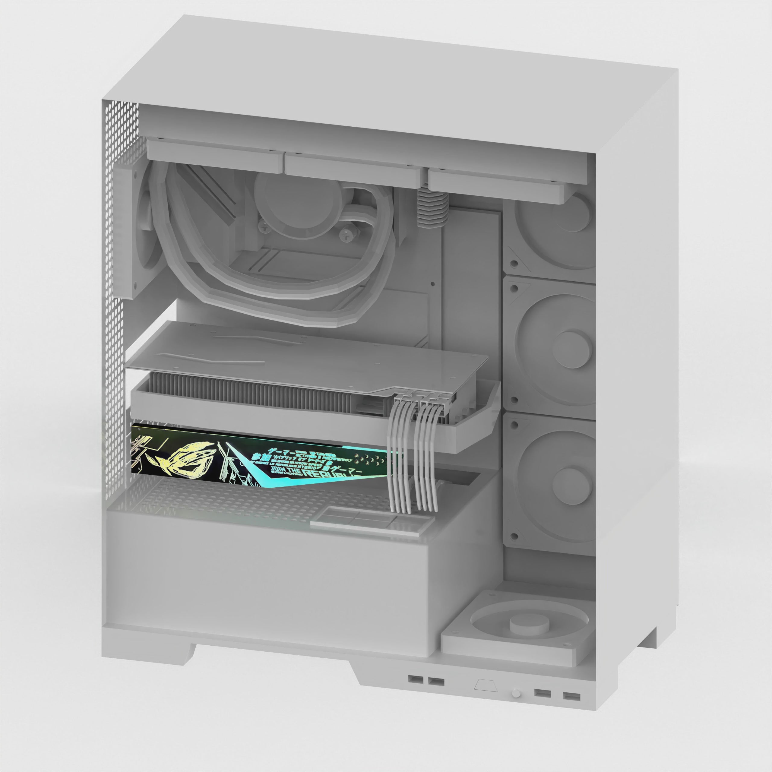 customized 5v3pin argb horizontal gpu bracket decoration ROG