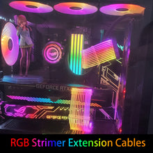 Load image into Gallery viewer, RGB strimer extension cables 24p pcie8p 12p 12VHPWR 2xgpu8p
