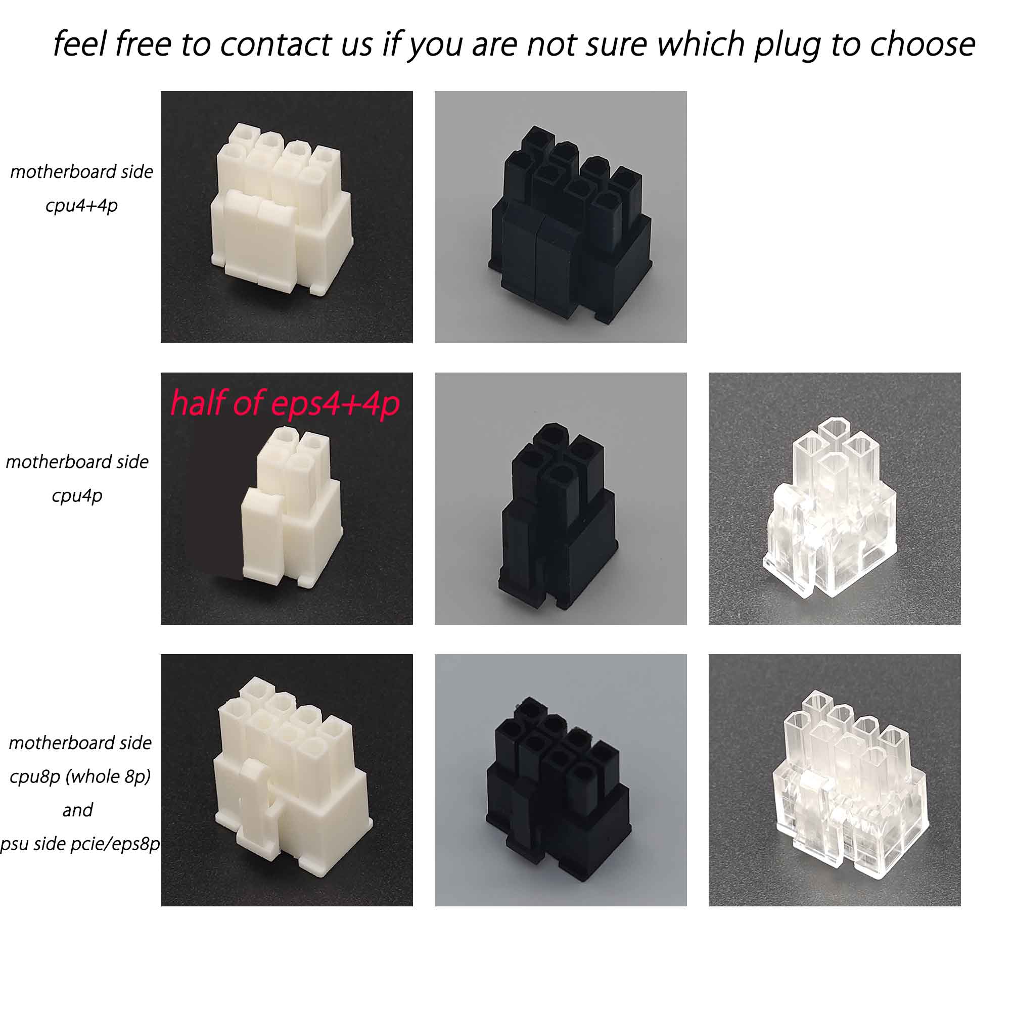dreambigbyrayMOD EPS plugs 4+4p 4p DIY pc sleeving male connector