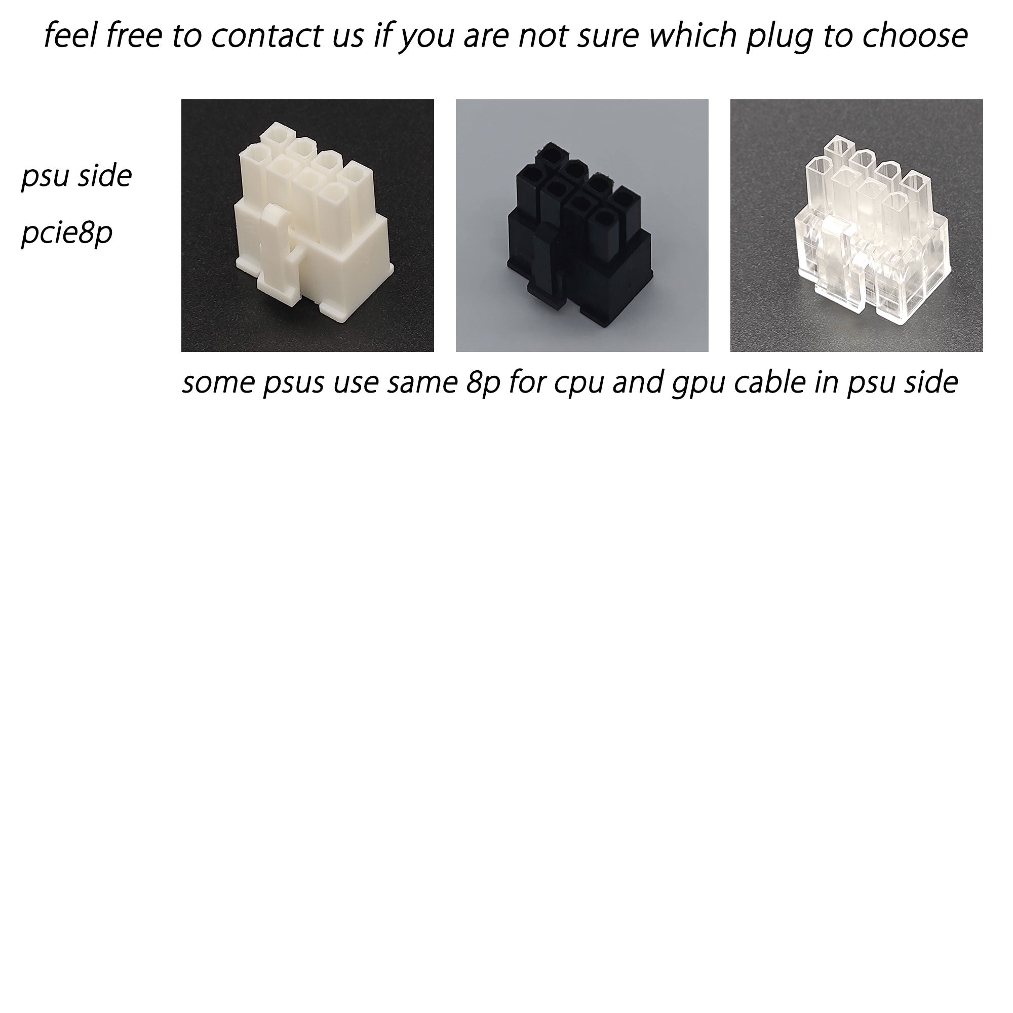 dreambigbyrayMOD pcie 6+2p 6p 12p 12+4p plugs diy sleeving connectors