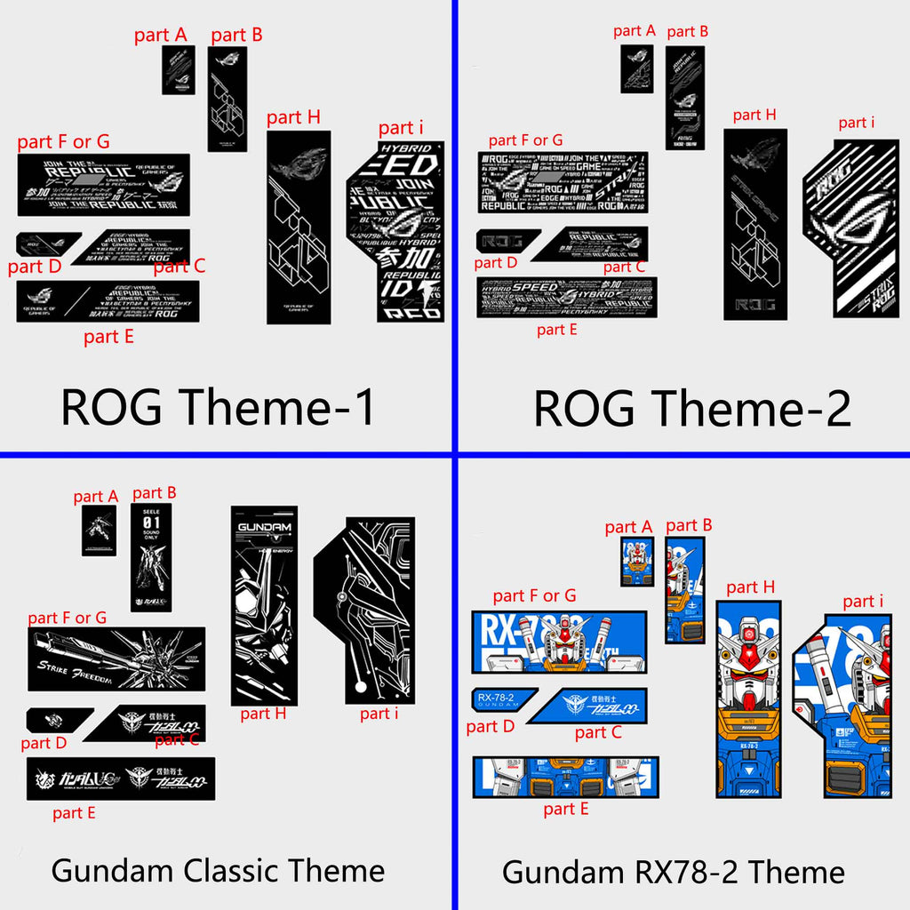 customized RGB panels for ROG STRIX Helios case decorative backplates