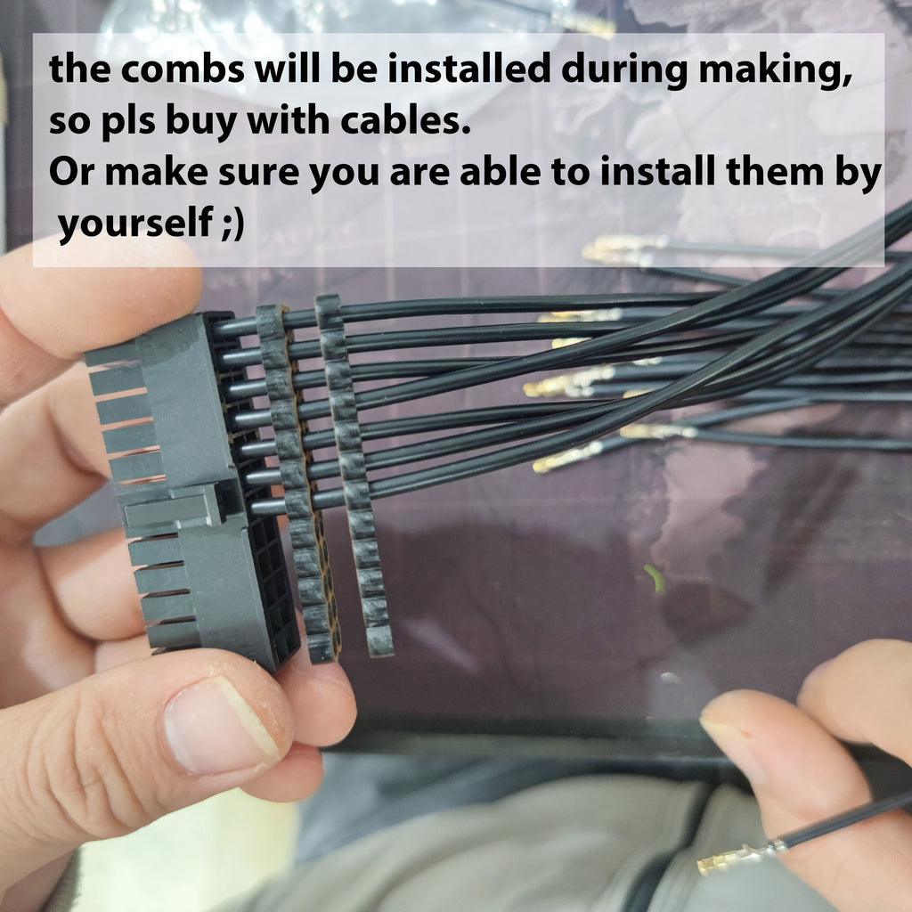 acrylic closed pre-installed sleeved cables combs psu cables management