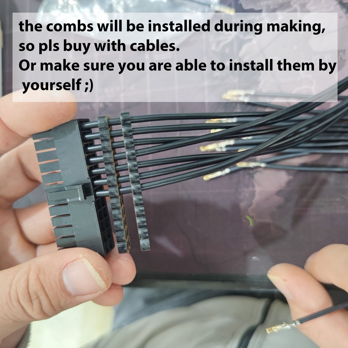 acrylic closed pre-installed sleeved cables combs psu cables management