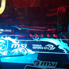 Load image into Gallery viewer, RGB Msi Dragon Led Board Graphics Card Holder Asus Aura MSI sync Pc Case Decoration Remote Control nvidia gefoce gtx 1050ti 1060 1070ti 1080

