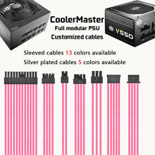 Cargar imagen en el visor de la galería, CoolerMaster full modular psu cables customized sleeved silver plated cables
