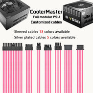 CoolerMaster full modular psu cables customized sleeved silver plated cables