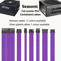 customized Seasonic full modular psu cable sleeved silver plated cable
