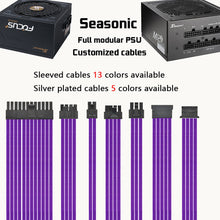 Load image into Gallery viewer, customized Seasonic full modular psu cable sleeved silver plated cable
