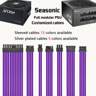 customized Seasonic full modular psu cable sleeved silver plated cable