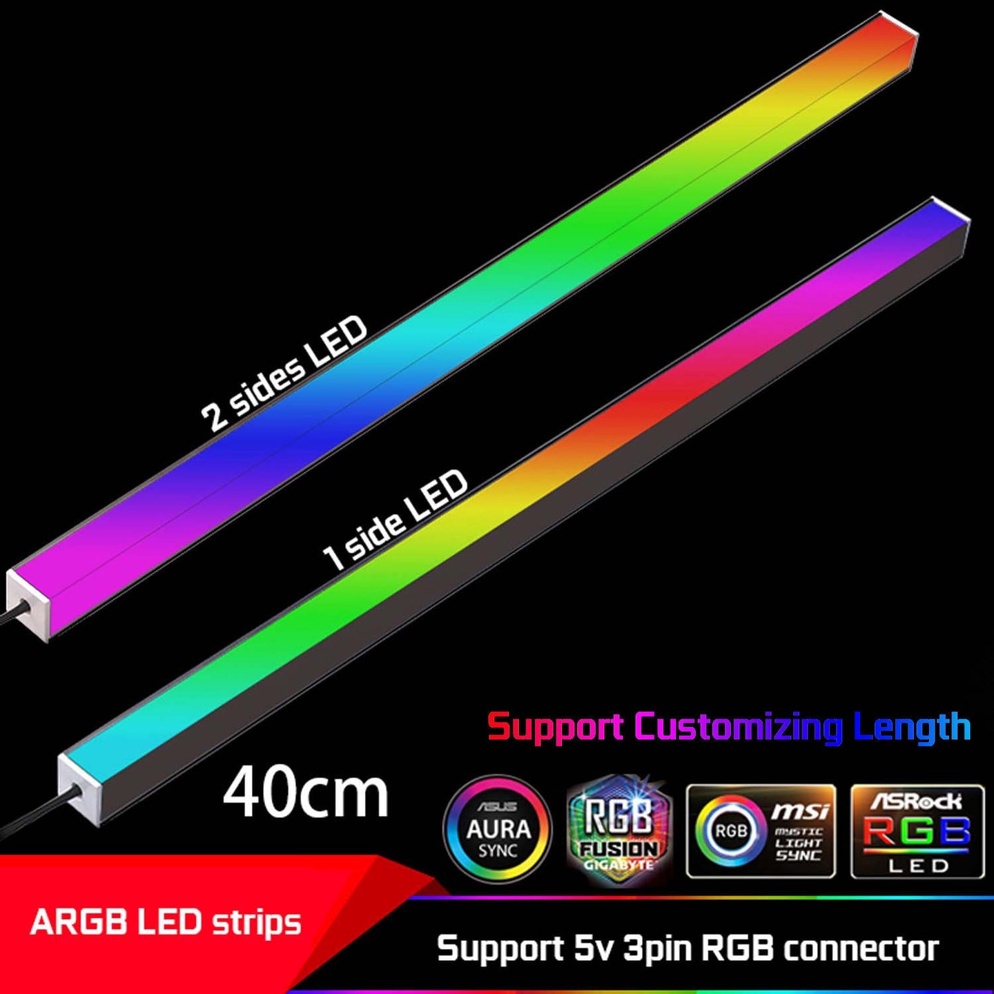 customized length ARGB led strip computer desktop home atmosphere RGB light strip aura sync