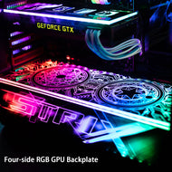 customized new version four side edge RGB gpu backplates pc case decoration panel support aura sync 5v3pin