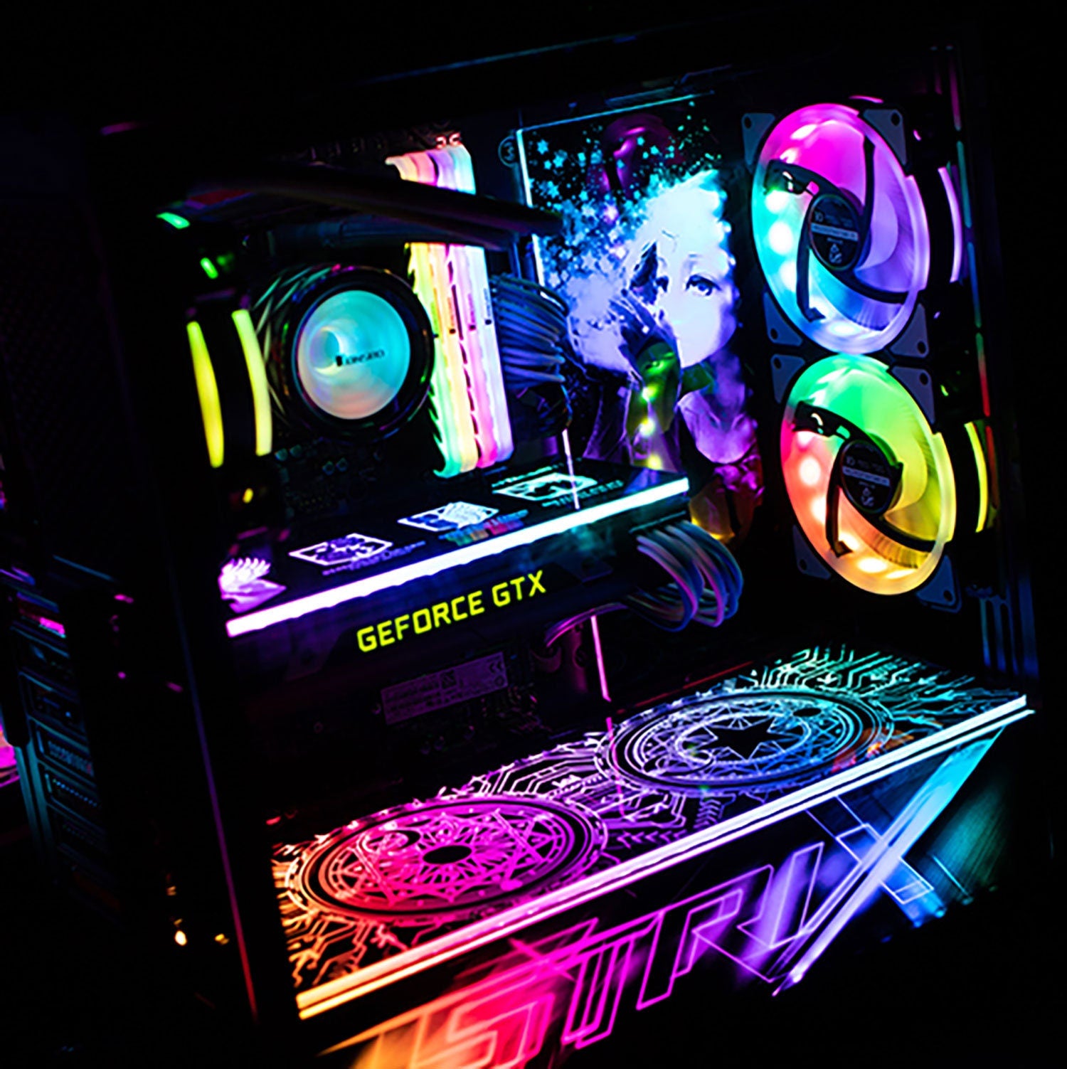 customized new version four side edge RGB gpu backplates pc case decoration panel support aura sync 5v3pin