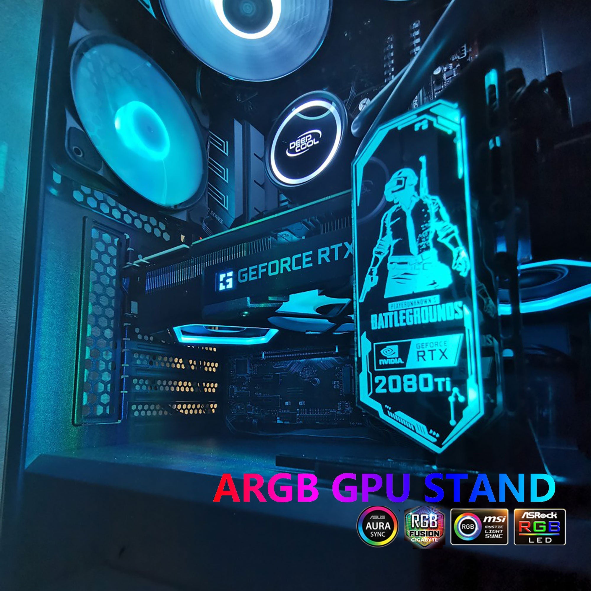 customized argb standing gpu holder support 5v 3pin sync graphics card holder support decoration