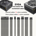 customized EVGA GM G2 G3 GT G5 psu full modular cables sleeved silver plated mod cables