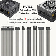 customized EVGA psu full modular cables sleeved silver plated mod cables
