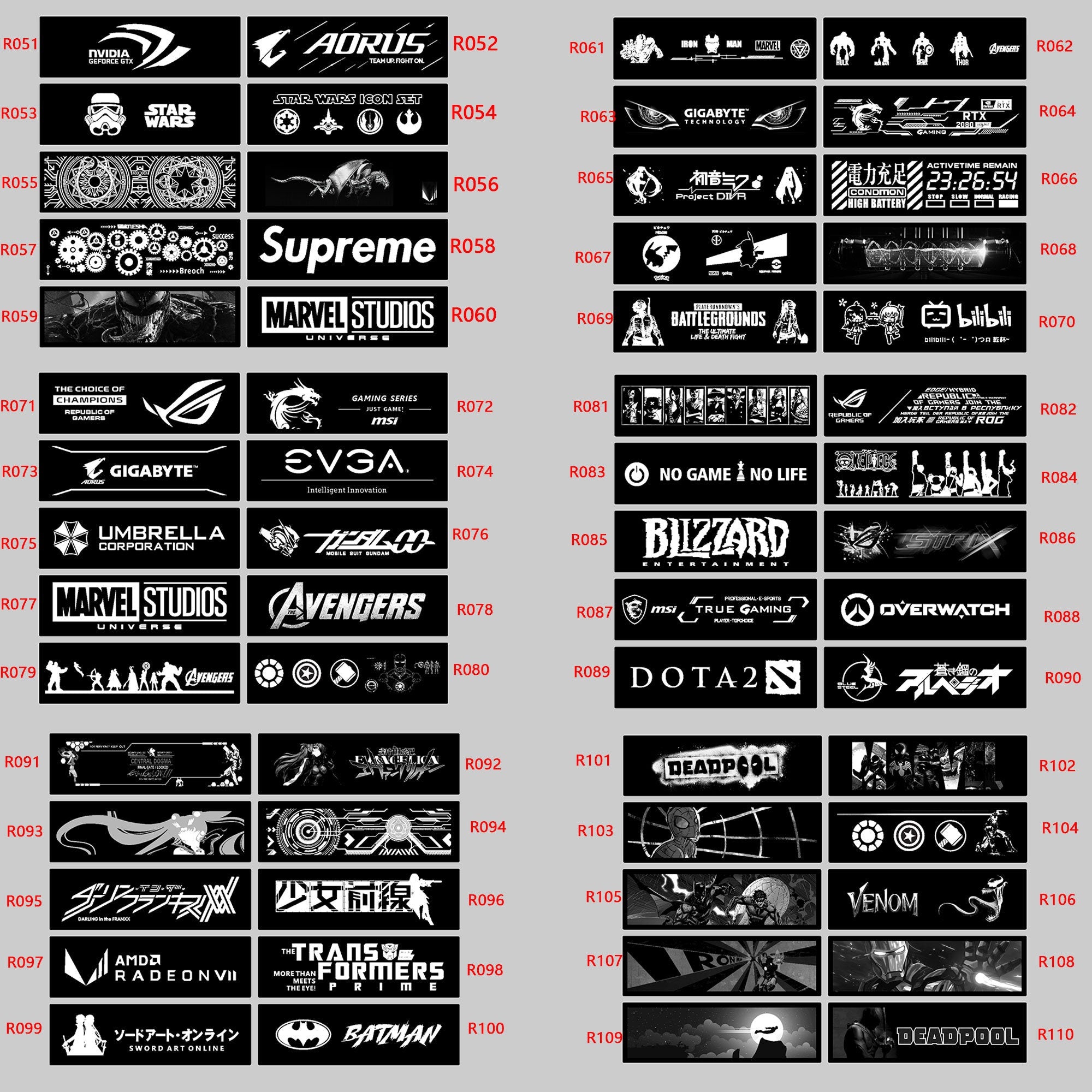 customized new version four side edge RGB gpu backplates pc case decoration panel support aura sync 5v3pin