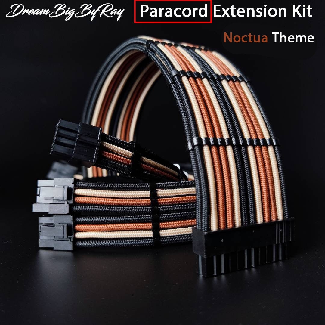 Dreambigbyray customized psu Noctua theme paracord extension kit PSU exntended cables