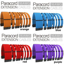 Cargar imagen en el visor de la galería, dreambigbyray premium 16awg paracord psu extension cables kit atx pcie gpu mining rig cords
