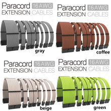 画像をギャラリービューアに読み込む, dreambigbyray premium 16awg paracord psu extension cables kit atx pcie gpu mining rig cords
