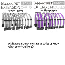 画像をギャラリービューアに読み込む, 18awg sleeved pet mixed colors psu extension cables kit atx eps pcie cords
