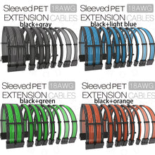 画像をギャラリービューアに読み込む, 18awg sleeved pet mixed colors psu extension cables kit atx eps pcie cords
