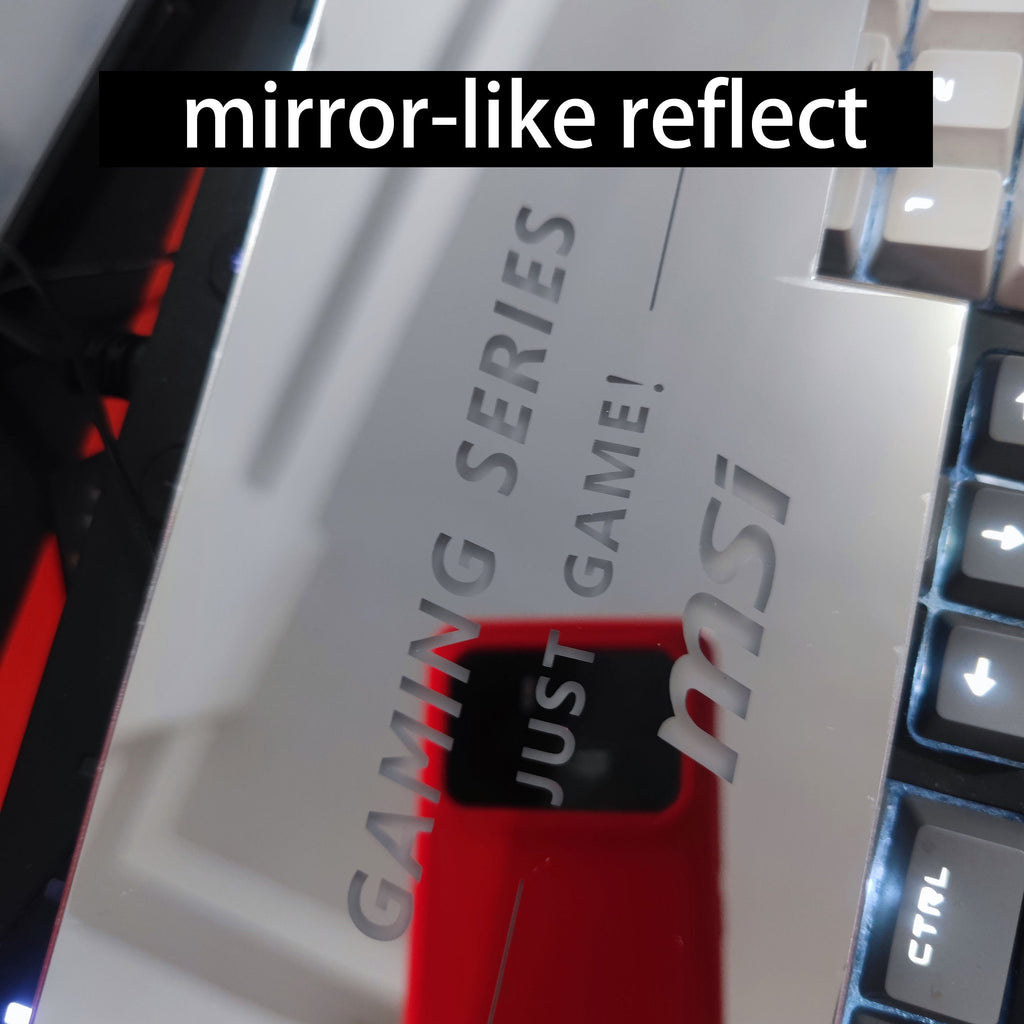 custmoized silver mirrored RGB gpu backplate pc case panel argb edge argb PC decoration