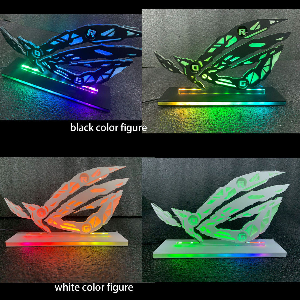 customized hollowed ARGB decoratin panels for rog strix helios case white black panels rog figure