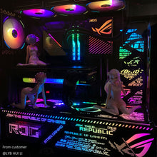 Load image into Gallery viewer, customized hollowed ARGB decoratin panels for rog strix helios case white black panels rog figure
