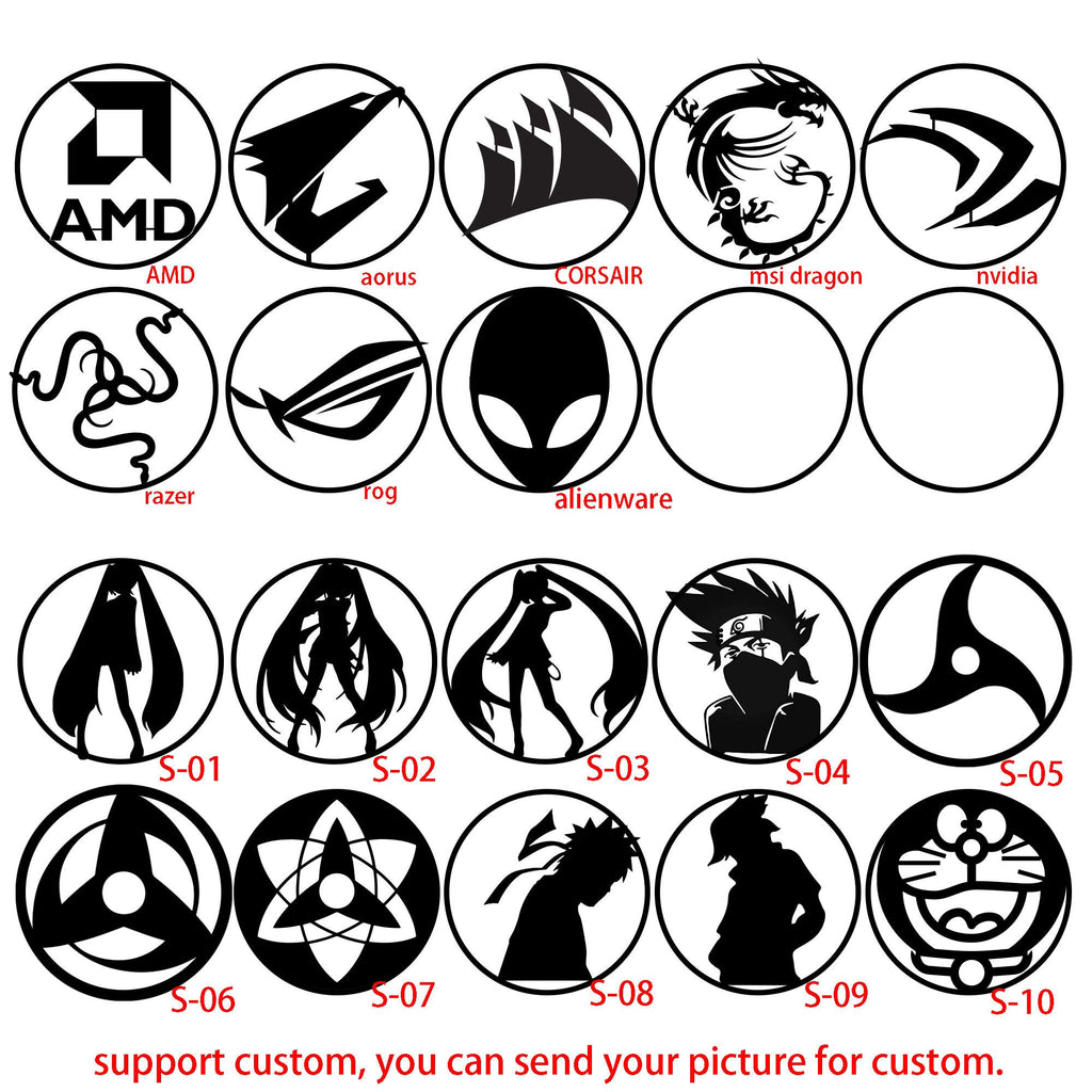 DreambigbyRay MOD 120mm customized laser fan grills decoration support custmoized
