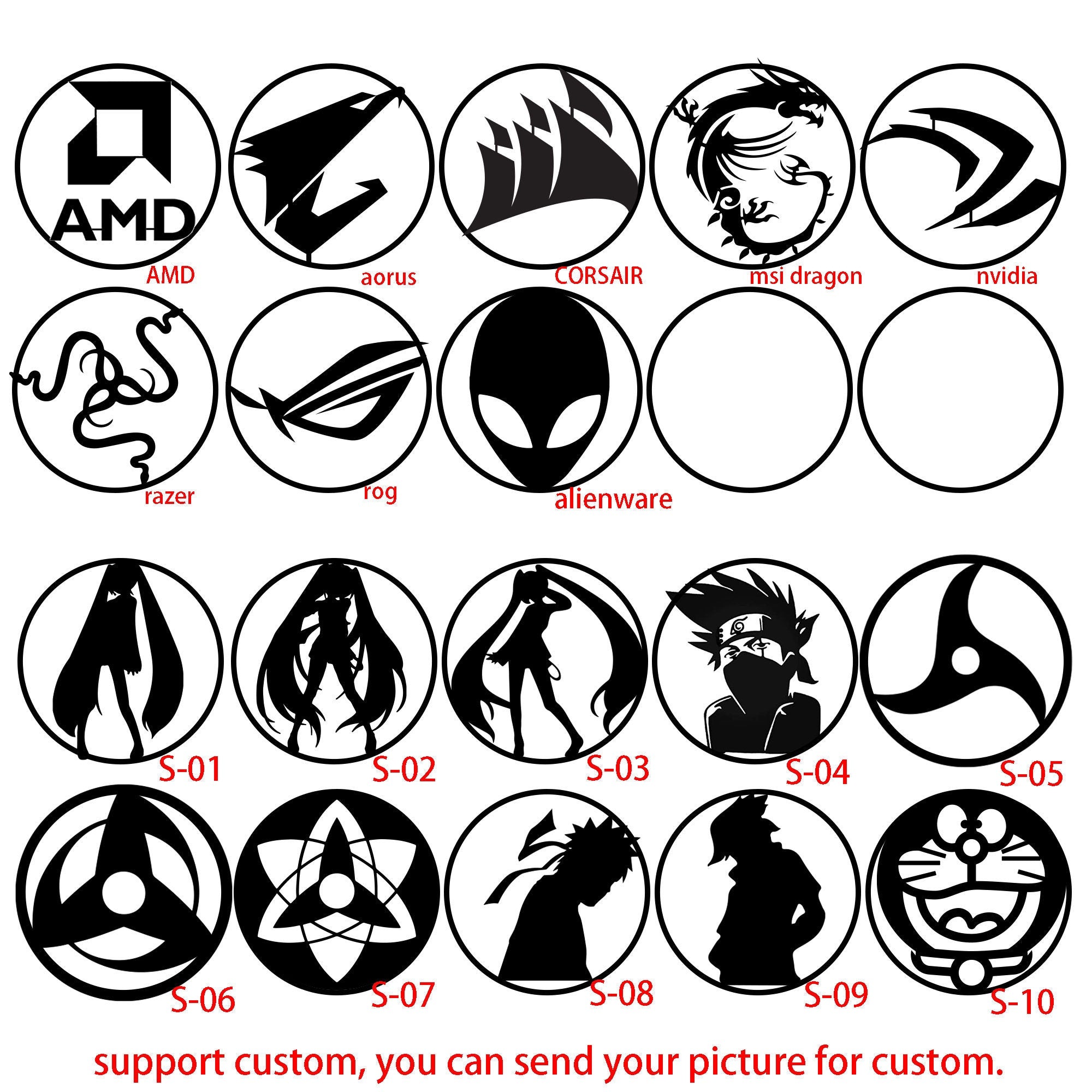 DreambigbyRay MOD 120mm customized laser fan grills decoration support custmoized