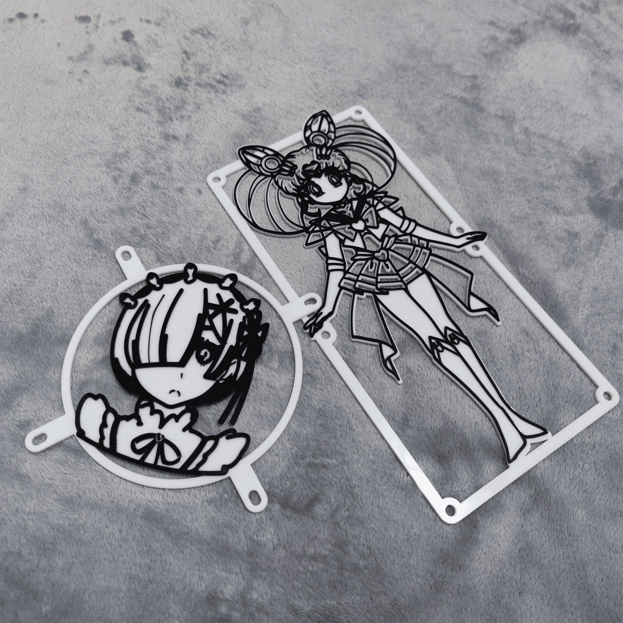 customized dual colors laser fan grills REM Chibiusa support custom