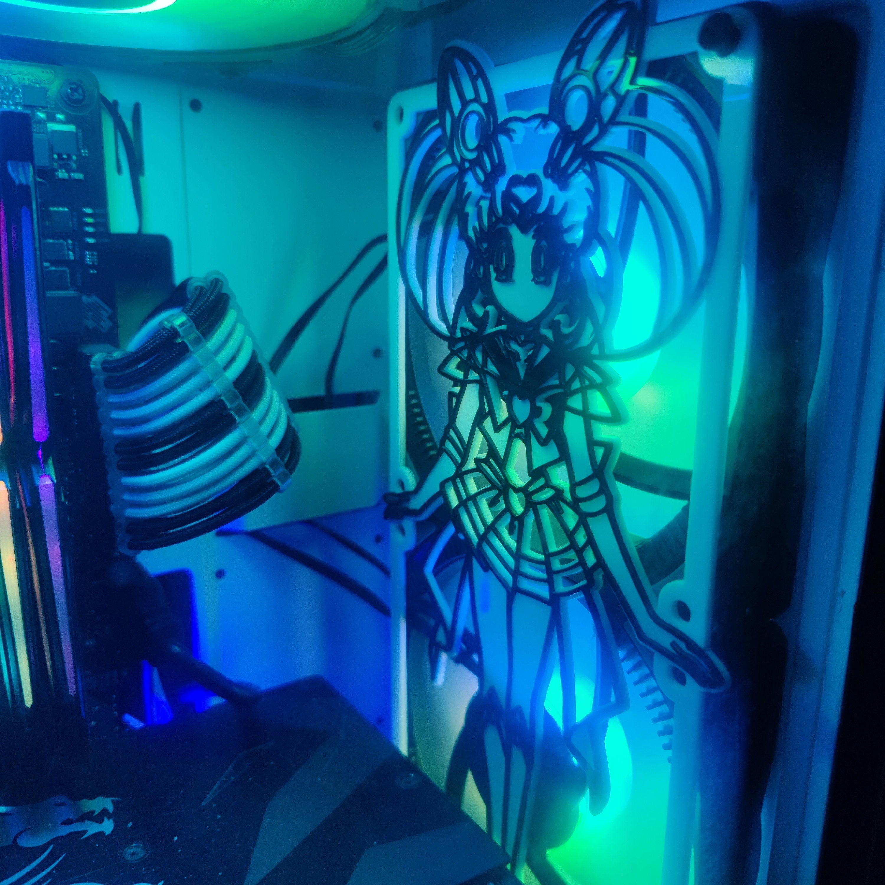 customized dual colors laser fan grills REM Chibiusa support custom