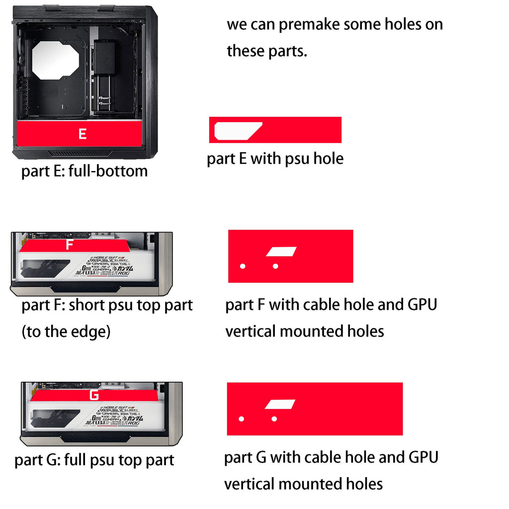 customized RGB panels for ROG STRIX Helios case decorative backplates